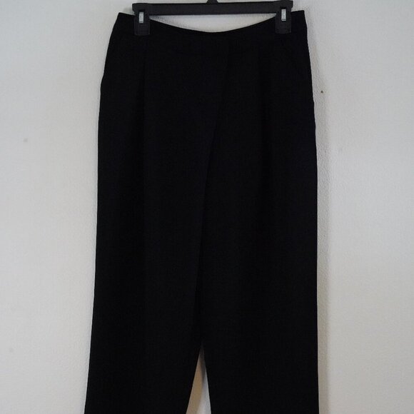 Cinq a Sept, 5a7, Juliet, Pleated Draped Straight Leg Trouser Dress Pants Black - Picture 3 of 7